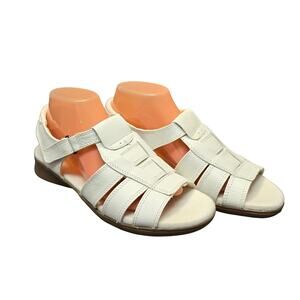 Dr Scholl's White Air Pillo Cushioned Insoles Leather Fisherman Sandals Comfort